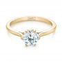 18k Yellow Gold 18k Yellow Gold Six Prong Solitaire Diamond Engagement Ring - Flat View -  104092 - Thumbnail