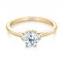 14k Yellow Gold 14k Yellow Gold Six Prong Solitaire Diamond Engagement Ring - Flat View -  104092 - Thumbnail