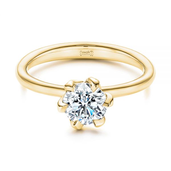 14k Yellow Gold 14k Yellow Gold Six Prong Solitaire Diamond Engagement Ring - Flat View -  106728