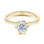 18k Yellow Gold 18k Yellow Gold Six Prong Solitaire Diamond Engagement Ring - Flat View -  106728 - Thumbnail