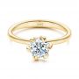 18k Yellow Gold 18k Yellow Gold Six Prong Solitaire Diamond Engagement Ring - Flat View -  106728 - Thumbnail