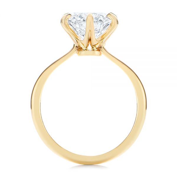 14k Yellow Gold Six Prong Solitaire Diamond Engagement Ring - Front View - 105866