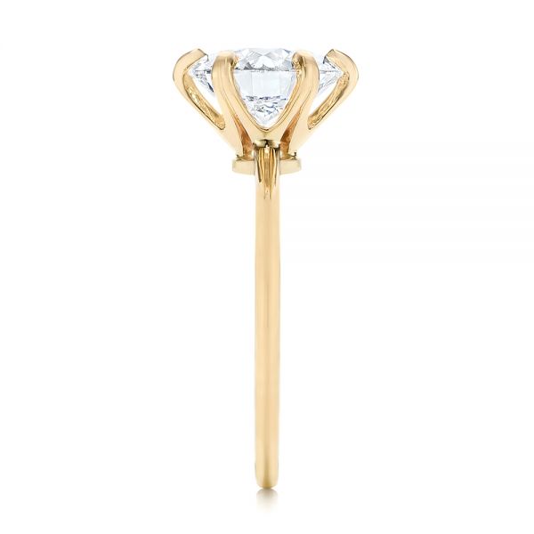 14k Yellow Gold Six Prong Solitaire Diamond Engagement Ring - Side View - 105866