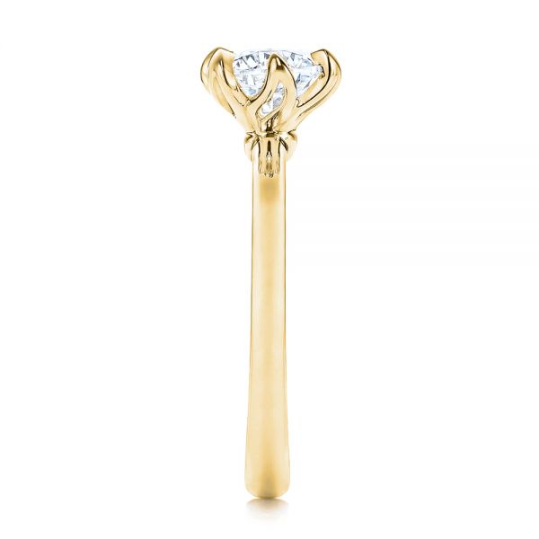 18k Yellow Gold 18k Yellow Gold Six Prong Solitaire Diamond Engagement Ring - Side View - 106728