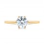 14k Yellow Gold 14k Yellow Gold Six Prong Solitaire Diamond Engagement Ring - Top View -  104092 - Thumbnail