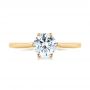 18k Yellow Gold 18k Yellow Gold Six Prong Solitaire Diamond Engagement Ring - Top View -  104092 - Thumbnail