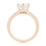 14k Rose Gold 14k Rose Gold Six Prong Tapered Diamond Engagement Ring - Front View -  104873 - Thumbnail