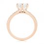 14k Rose Gold 14k Rose Gold Six Prong Tapered Diamond Engagement Ring - Front View -  104873 - Thumbnail