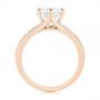 18k Rose Gold 18k Rose Gold Six Prong Tapered Diamond Engagement Ring - Front View -  104873 - Thumbnail