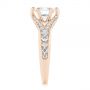 18k Rose Gold 18k Rose Gold Six Prong Tapered Diamond Engagement Ring - Side View -  104873 - Thumbnail