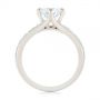 18k White Gold Six Prong Tapered Diamond Engagement Ring - Front View -  104873 - Thumbnail