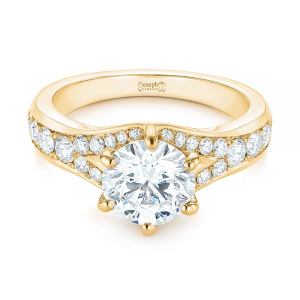 Marquise Diamond 14k Yellow Tapering Channel Set Engagement Ring