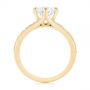 14k Yellow Gold 14k Yellow Gold Six Prong Tapered Diamond Engagement Ring - Front View -  104873 - Thumbnail