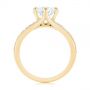 18k Yellow Gold 18k Yellow Gold Six Prong Tapered Diamond Engagement Ring - Front View -  104873 - Thumbnail