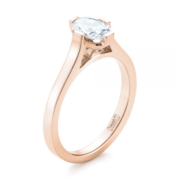 14k Rose Gold 14k Rose Gold Solitaire Diamond Engagement Ring - Three-Quarter View -  103274