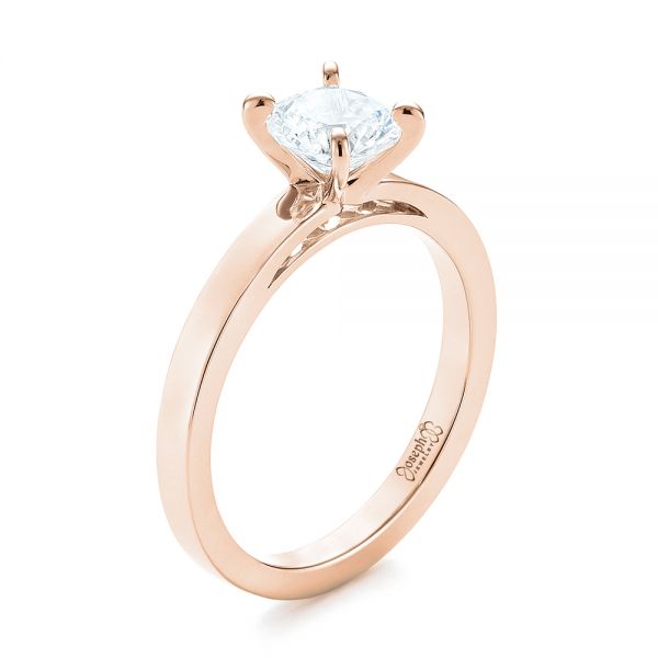14k Rose Gold 14k Rose Gold Solitaire Diamond Engagement Ring - Three-Quarter View - 103421