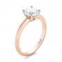 18k Rose Gold 18k Rose Gold Solitaire Diamond Engagement Ring - Three-Quarter View -  103987 - Thumbnail