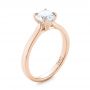 14k Rose Gold 14k Rose Gold Solitaire Diamond Engagement Ring - Three-Quarter View -  104090 - Thumbnail