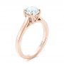 18k Rose Gold 18k Rose Gold Solitaire Diamond Engagement Ring - Three-Quarter View -  104116 - Thumbnail