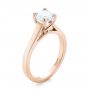 18k Rose Gold 18k Rose Gold Solitaire Diamond Engagement Ring - Three-Quarter View -  104174 - Thumbnail