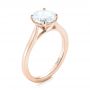 18k Rose Gold 18k Rose Gold Solitaire Diamond Engagement Ring - Three-Quarter View -  104209 - Thumbnail