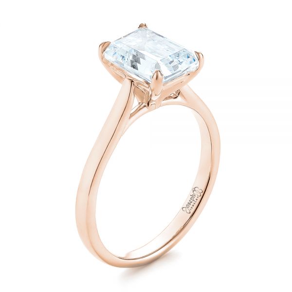 18k Rose Gold 18k Rose Gold Solitaire Diamond Engagement Ring - Three-Quarter View -  104210