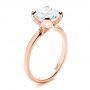 14k Rose Gold 14k Rose Gold Solitaire Diamond Engagement Ring - Three-Quarter View -  107132 - Thumbnail