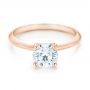 14k Rose Gold 14k Rose Gold Solitaire Diamond Engagement Ring - Flat View -  103141 - Thumbnail