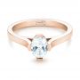 14k Rose Gold 14k Rose Gold Solitaire Diamond Engagement Ring - Flat View -  103274 - Thumbnail