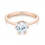 14k Rose Gold 14k Rose Gold Solitaire Diamond Engagement Ring - Flat View -  103296 - Thumbnail