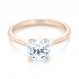 14k Rose Gold Solitaire Diamond Engagement Ring - Flat View -  103297 - Thumbnail