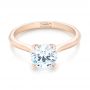 14k Rose Gold Solitaire Diamond Engagement Ring - Flat View -  103297 - Thumbnail