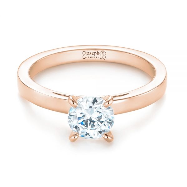 14k Rose Gold 14k Rose Gold Solitaire Diamond Engagement Ring - Flat View -  103421