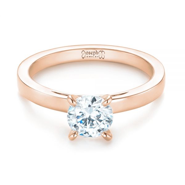 14k Rose Gold 14k Rose Gold Solitaire Diamond Engagement Ring - Flat View - 103421