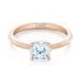 18k Rose Gold 18k Rose Gold Solitaire Diamond Engagement Ring - Flat View -  103987 - Thumbnail