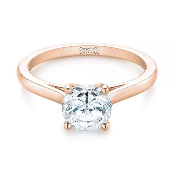14k Rose Gold 14k Rose Gold Solitaire Diamond Engagement Ring - Flat View -  104087