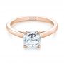 14k Rose Gold 14k Rose Gold Solitaire Diamond Engagement Ring - Flat View -  104087 - Thumbnail