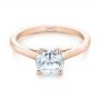 18k Rose Gold 18k Rose Gold Solitaire Diamond Engagement Ring - Flat View -  104087 - Thumbnail