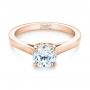 14k Rose Gold 14k Rose Gold Solitaire Diamond Engagement Ring - Flat View -  104116 - Thumbnail