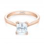 14k Rose Gold 14k Rose Gold Solitaire Diamond Engagement Ring - Flat View -  104180 - Thumbnail