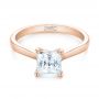 14k Rose Gold 14k Rose Gold Solitaire Diamond Engagement Ring - Flat View -  104180 - Thumbnail