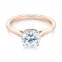 18k Rose Gold 18k Rose Gold Solitaire Diamond Engagement Ring - Flat View -  104209 - Thumbnail