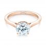 14k Rose Gold 14k Rose Gold Solitaire Diamond Engagement Ring - Flat View -  104209 - Thumbnail