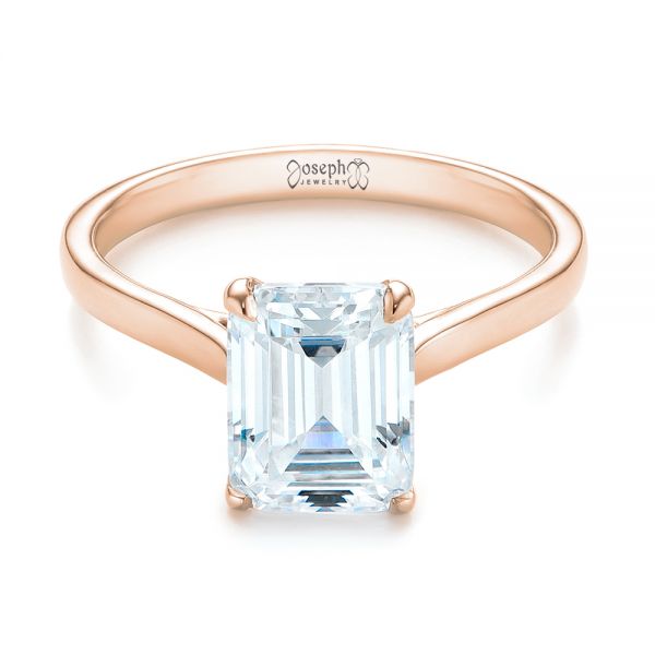 14k Rose Gold 14k Rose Gold Solitaire Diamond Engagement Ring - Flat View - 104210