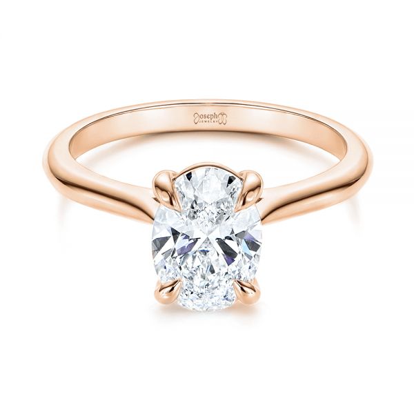 14k Rose Gold 14k Rose Gold Solitaire Diamond Engagement Ring - Flat View -  106437