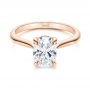 18k Rose Gold 18k Rose Gold Solitaire Diamond Engagement Ring - Flat View -  106437 - Thumbnail