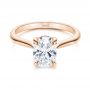18k Rose Gold 18k Rose Gold Solitaire Diamond Engagement Ring - Flat View -  106437 - Thumbnail