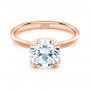 14k Rose Gold 14k Rose Gold Solitaire Diamond Engagement Ring - Flat View -  107132 - Thumbnail