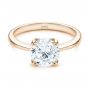 14k Rose Gold 14k Rose Gold Solitaire Diamond Engagement Ring - Flat View -  107133 - Thumbnail