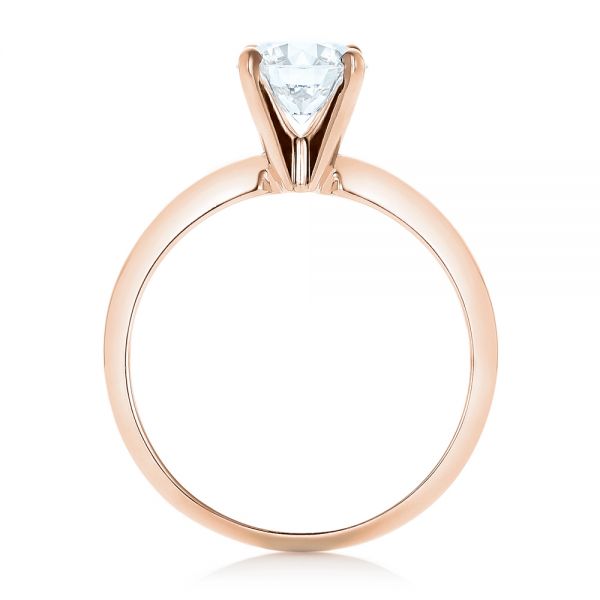18k Rose Gold 18k Rose Gold Solitaire Diamond Engagement Ring - Front View -  103141
